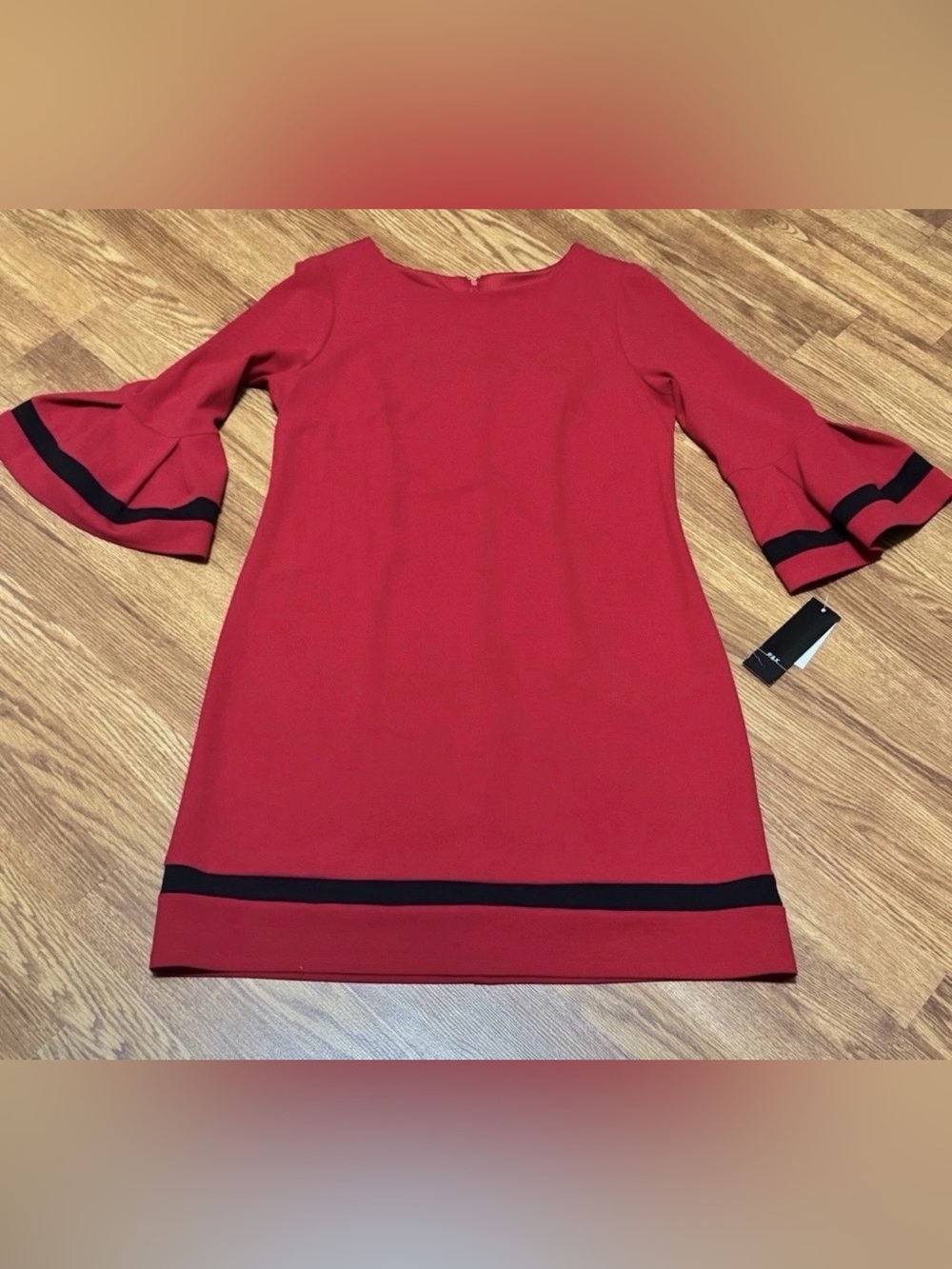 R&K Red Dress with Bell Sleeves NWT Size 12